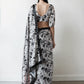Jyoti Fashion Women's Black Chinon Digital Printed Ready To Wear Saree with Blouse | Swadesiicart