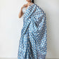 Jyoti Fashion Women's Sky Blue Chinon Digital Printed Ready To Wear Saree with Blouse | Swadesiicart
