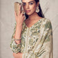 Jyoti Fashion Women's Cream Pure Pashmina Digital Print with Jacquard Woven Kurta with Trouser & Dupatta | Swadesiicart