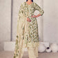Jyoti Fashion Women's Cream Pure Pashmina Digital Print with Jacquard Woven Kurta with Trouser & Dupatta | Swadesiicart