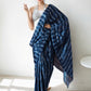 Jyoti Fashion Women's Navy Blue Chinon Digital Printed Ready To Wear Saree with Blouse | Swadesiicart