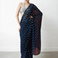 Jyoti Fashion Women's Dark Blue Marble Chiffon Printed Ready To Wear Saree with Blouse | Swadesiicart