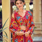 Jyoti Fashion Women's Pink Silk Print with Hand Work Indo Western Kurta Set | Swadesiicart
