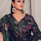 Jyoti Fashion Women's Black Pure Pashmina Digital Print with Jacquard Woven Kurta with Trouser & Dupatta | Swadesiicart