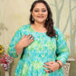 Jyoti Fashion Women's Sky Blue Rayon Floral Print with Sequins Designer Anarkali Set | Swadesiicart