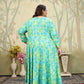 Jyoti Fashion Women's Sky Blue Rayon Floral Print with Sequins Designer Anarkali Set | Swadesiicart