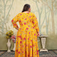 Jyoti Fashion Women's Yellow Rayon Floral Print with Sequins Designer Anarkali Set | Swadesiicart