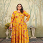Jyoti Fashion Women's Yellow Rayon Floral Print with Sequins Designer Anarkali Set | Swadesiicart