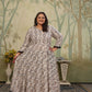 Jyoti Fashion Women's Grey Rayon Floral Print with Sequins Designer Anarkali Set | Swadesiicart
