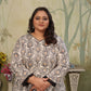 Jyoti Fashion Women's Grey Rayon Floral Print with Sequins Designer Anarkali Set | Swadesiicart