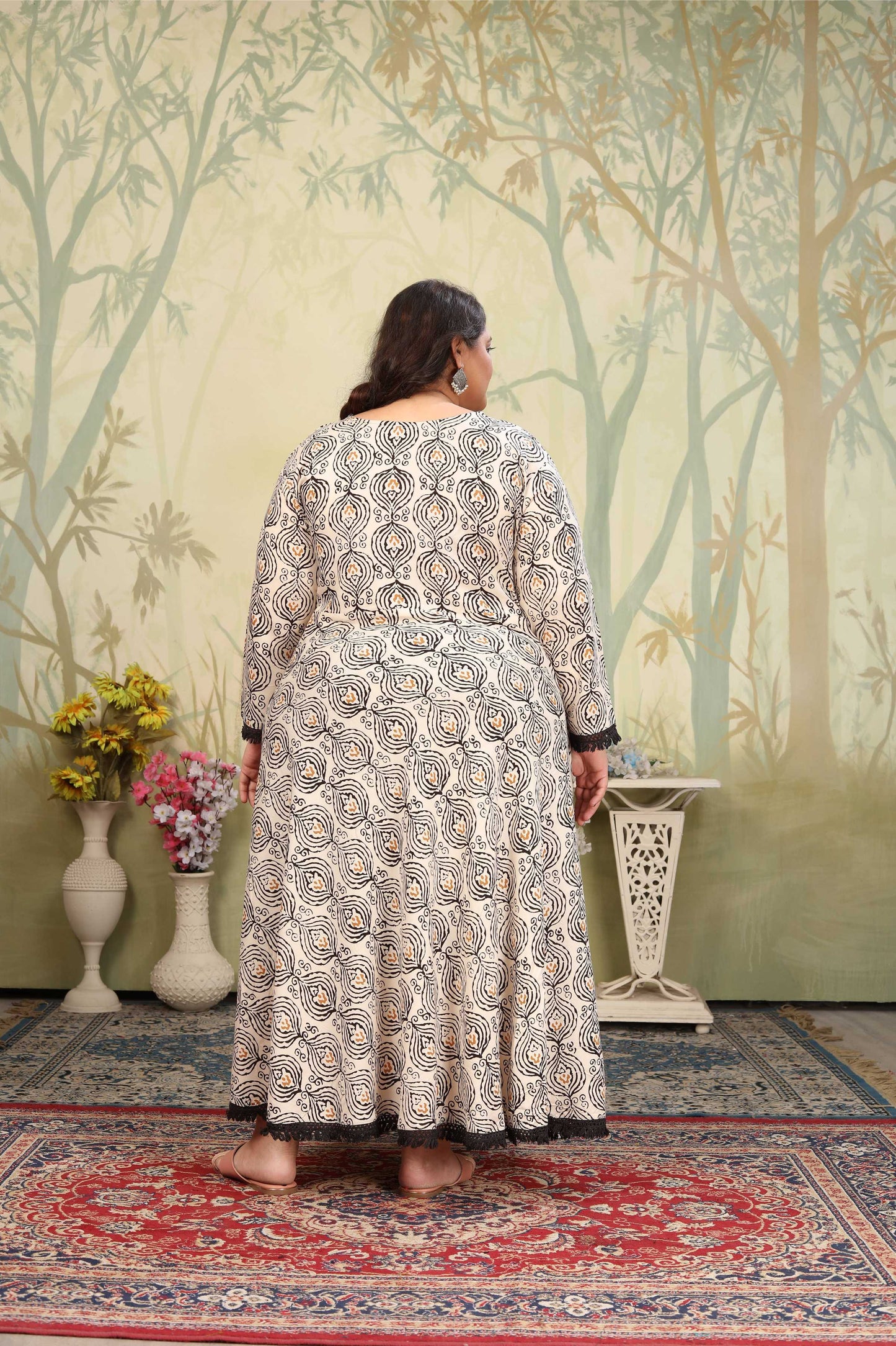Jyoti Fashion Women's Grey Rayon Floral Print with Sequins Designer Anarkali Set | Swadesiicart