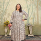 Jyoti Fashion Women's Grey Rayon Floral Print with Sequins Designer Anarkali Set | Swadesiicart