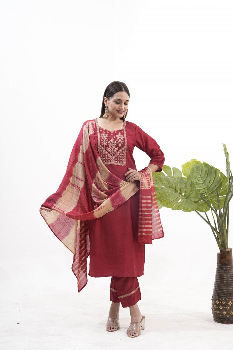 Jyoti Fashion Women's Purple Roman Silk Sequins Embroidered Kurta Set | Swadesiicart