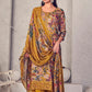 Jyoti Fashion Women's Mustard Pure Pashmina Digital Print with Jacquard Woven Kurta with Trouser & Dupatta | Swadesiicart