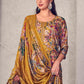Jyoti Fashion Women's Mustard Pure Pashmina Digital Print with Jacquard Woven Kurta with Trouser & Dupatta | Swadesiicart