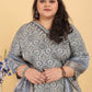 Jyoti Fashion Women's Grey Rayon Digital Print with Handwork Kurta Set | Swadesiicart