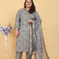 Jyoti Fashion Women's Grey Rayon Digital Print with Handwork Kurta Set | Swadesiicart