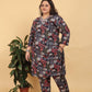 Jyoti Fashion Women's Black Rayon Digital Print with Handwork Kurta Set | Swadesiicart