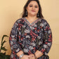 Jyoti Fashion Women's Black Rayon Digital Print with Handwork Kurta Set | Swadesiicart