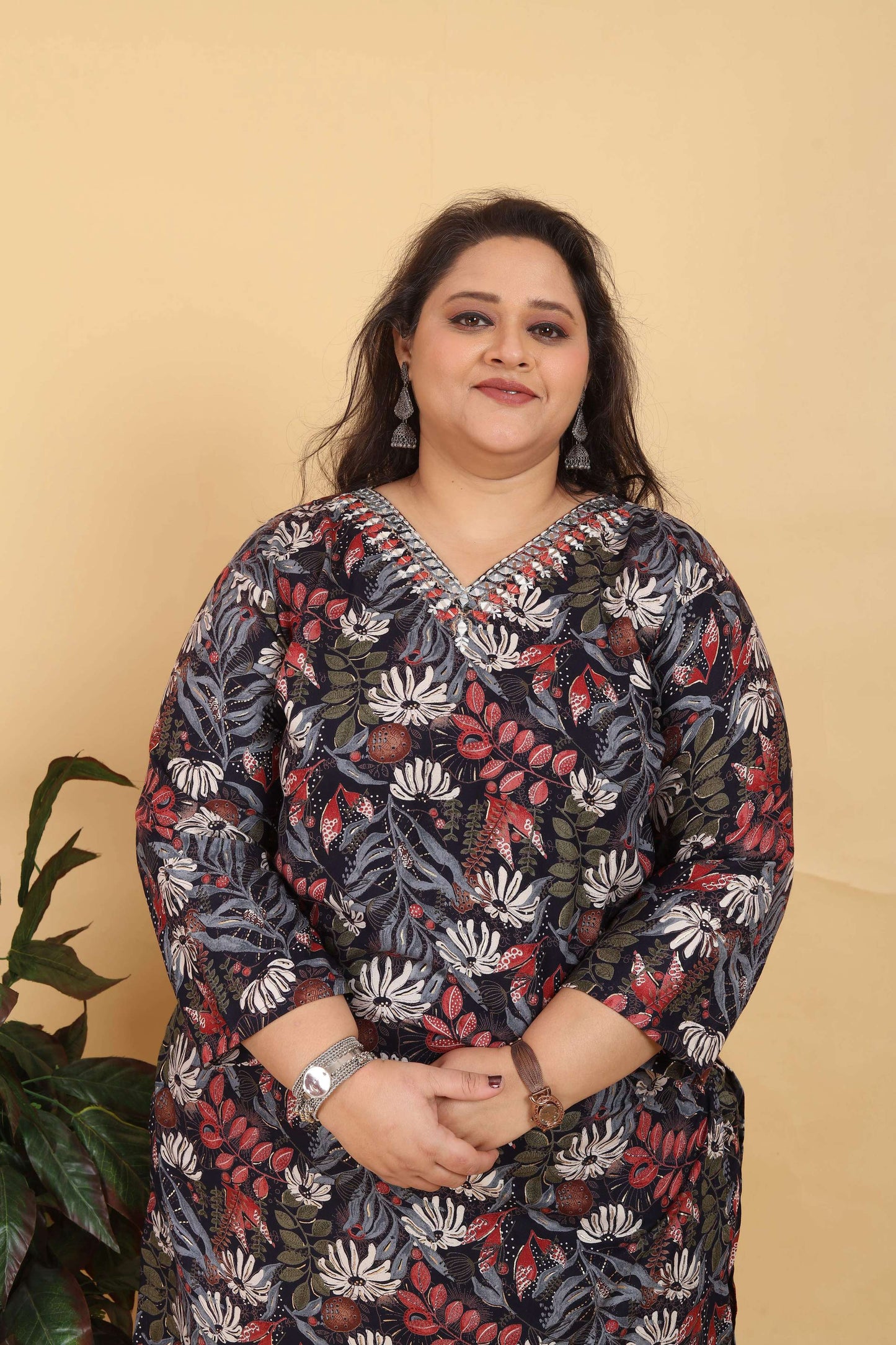 Jyoti Fashion Women's Black Rayon Digital Print with Handwork Kurta Set | Swadesiicart
