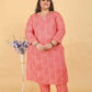 Jyoti Fashion Women's Pink Rayon Digital Print with Handwork Kurta Set | Swadesiicart