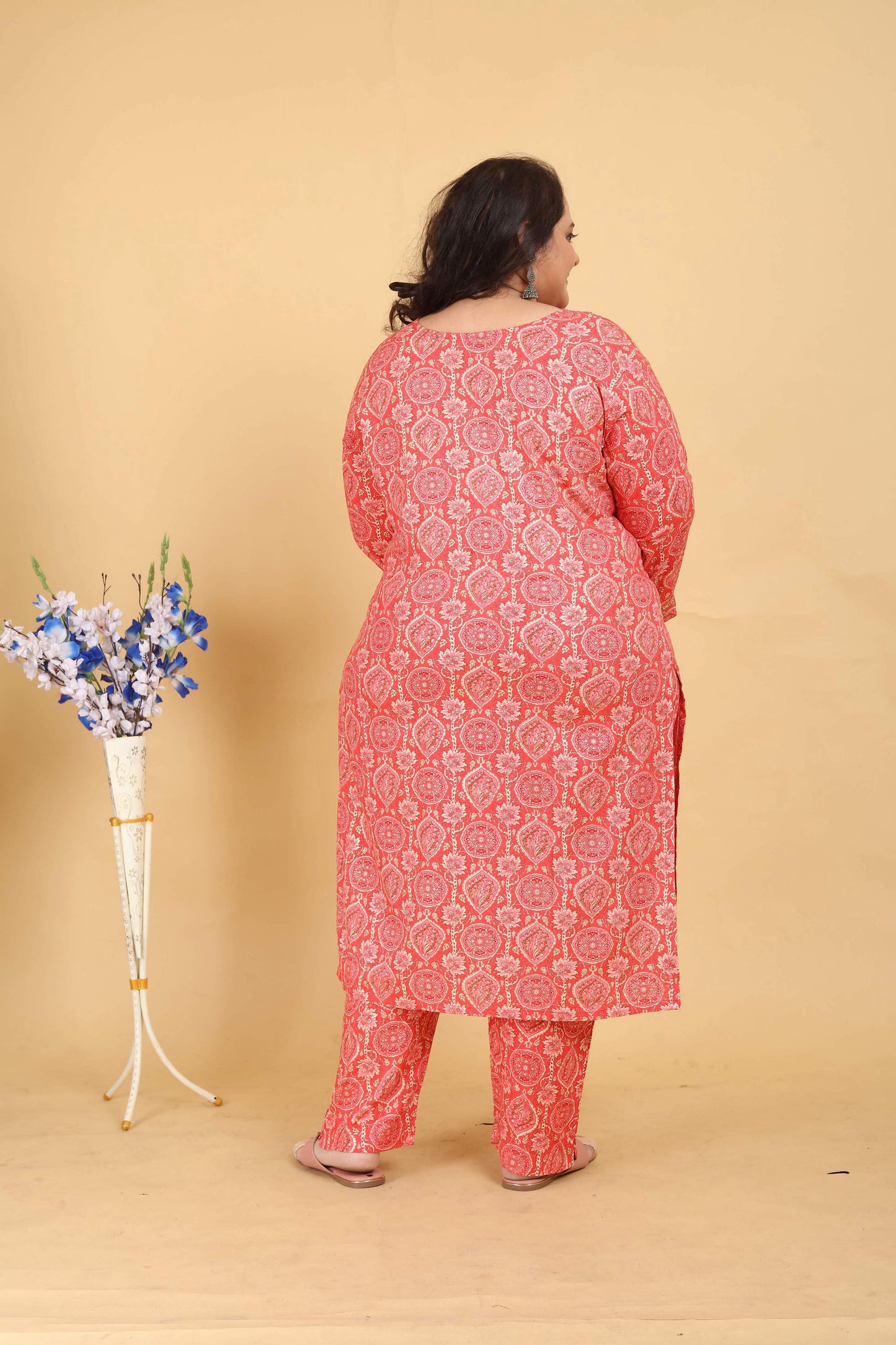 Jyoti Fashion Women's Pink Rayon Digital Print with Handwork Kurta Set | Swadesiicart