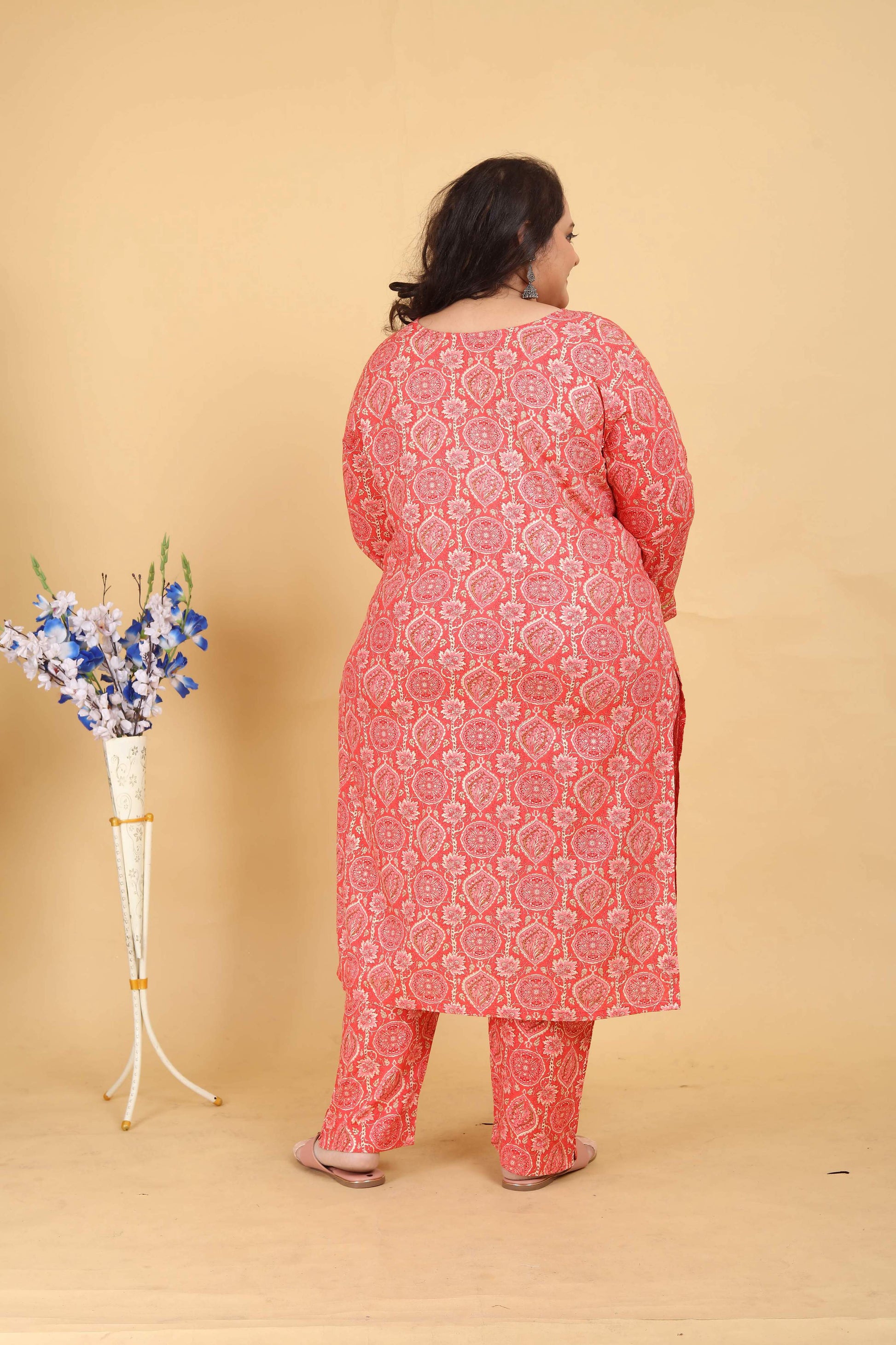 Jyoti Fashion Women's Pink Rayon Digital Print with Handwork Kurta Set | Swadesiicart