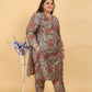 Jyoti Fashion Women's Grey Lichi Viscose Digital Print with Handwork Kurta Set | Swadesiicart
