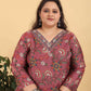 Jyoti Fashion Women's Brown Lichi Viscose Digital Print with Handwork Kurta Set | Swadesiicart