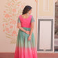 Jyoti Fashion Women's Pink Gold Crush Embroidered Designer Anarkali Set | Swadesiicart