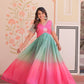 Jyoti Fashion Women's Pink Gold Crush Embroidered Designer Anarkali Set | Swadesiicart