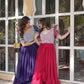 Jyoti Fashion Women's Purple with Pink Star Georgette Embroidered Combo Anarkali Set With Bottom | Swadesiicart