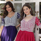 Jyoti Fashion Women's Purple with Pink Star Georgette Embroidered Combo Anarkali Set With Bottom | Swadesiicart