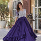 Jyoti Fashion Women's Purple Star Georgette Embroidered Anarkali Set With Bottom | Swadesiicart