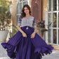 Jyoti Fashion Women's Purple Star Georgette Embroidered Anarkali Set With Bottom | Swadesiicart