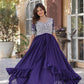 Jyoti Fashion Women's Purple Star Georgette Embroidered Anarkali Set With Bottom | Swadesiicart