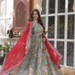 Jyoti Fashion Women's Sky Blue Russian Silk Foil Print with Sequence Embroidered Anarkali Set With Dupatta | Swadesiicart
