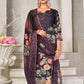 Jyoti Fashion Women's Violet Pashmina Floral Digital Printed Kurta with Trouser & Dupatta | Swadesiicart