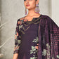 Jyoti Fashion Women's Violet Pashmina Floral Digital Printed Kurta with Trouser & Dupatta | Swadesiicart