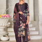 Jyoti Fashion Women's Violet Pashmina Floral Digital Printed Kurta with Trouser & Dupatta | Swadesiicart