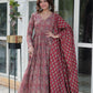 Jyoti Fashion Women's Maroon Cotton Floral Printed Designer Kurta Set | Swadesiicart