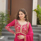 Jyoti Fashion Women's Pink Star Georgette Sequins & Zari Embroidered Anarkali Set With Dupatta | Swadesiicart