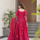 Jyoti Fashion Women's Pink Star Georgette Sequins & Zari Embroidered Anarkali Set With Dupatta | Swadesiicart