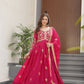 Jyoti Fashion Women's Pink Star Georgette Sequins & Zari Embroidered Anarkali Set With Dupatta | Swadesiicart