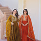Jyoti Fashion Women's Mehendi & Fanta Fendi Sequins & Zari Embroidered Anarkali Combo Set With Dupatta | Swadesiicart