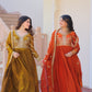 Jyoti Fashion Women's Mehendi & Fanta Fendi Sequins & Zari Embroidered Anarkali Combo Set With Dupatta | Swadesiicart