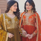 Jyoti Fashion Women's Mehendi & Fanta Fendi Sequins & Zari Embroidered Anarkali Combo Set With Dupatta | Swadesiicart