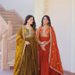 Jyoti Fashion Women's Mehendi & Fanta Fendi Sequins & Zari Embroidered Anarkali Combo Set With Dupatta | Swadesiicart