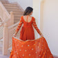 Jyoti Fashion Women's Fanta Fendi Sequins & Zari Embroidered Anarkali Set With Dupatta | Swadesiicart