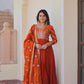 Jyoti Fashion Women's Fanta Fendi Sequins & Zari Embroidered Anarkali Set With Dupatta | Swadesiicart